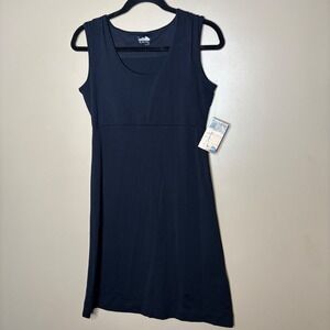 NWT KAVU Womens Tank Dress Sz Sm Black Sleeveless Logo Athletic Sporty